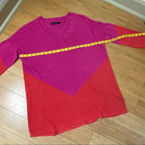 Pink Orange Oversized Linen Blend Sweater - ZOZO - Picture 6 of 8